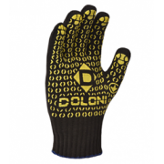 Рукавиці трикотажні з ПВХ малюнком універсальні чорні